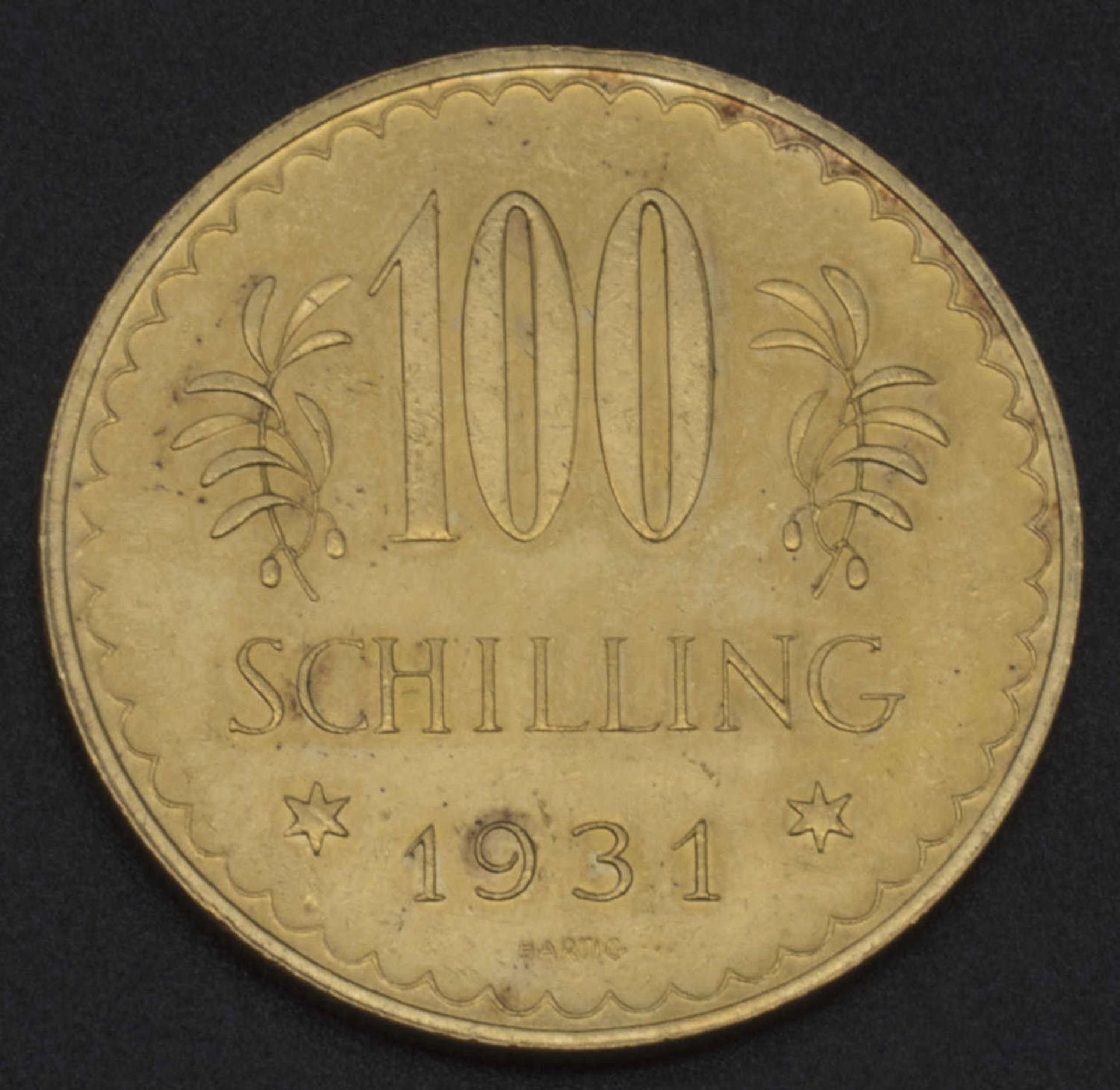 Austria Republic, 100 shillings gold coin 1931. condition vz