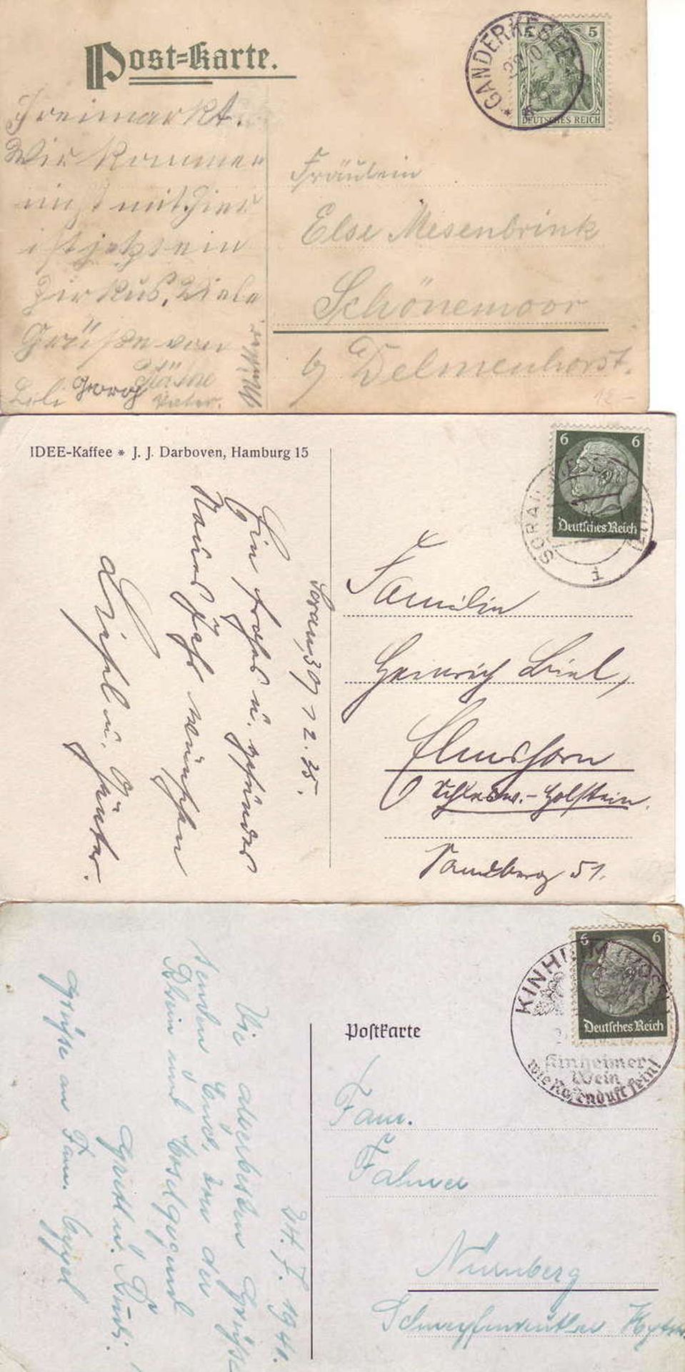 German Reich, three different advertising - postcards, Us, various condition. Please visit. - Bild 2 aus 2