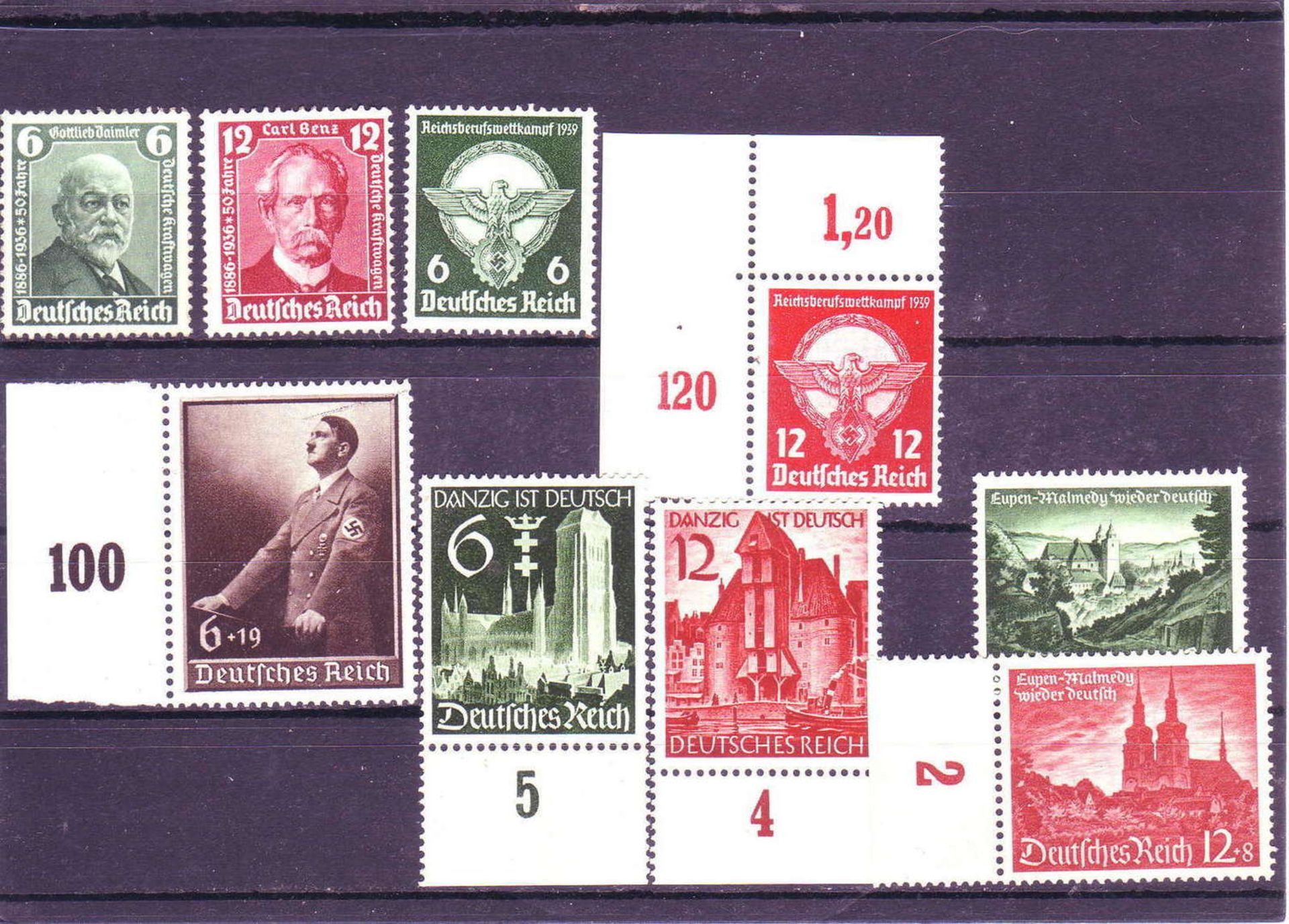 German Reich, Michel - no. 604/05, 689/90, 701, 714/75, 748/49, 714715. All mint never hinged.