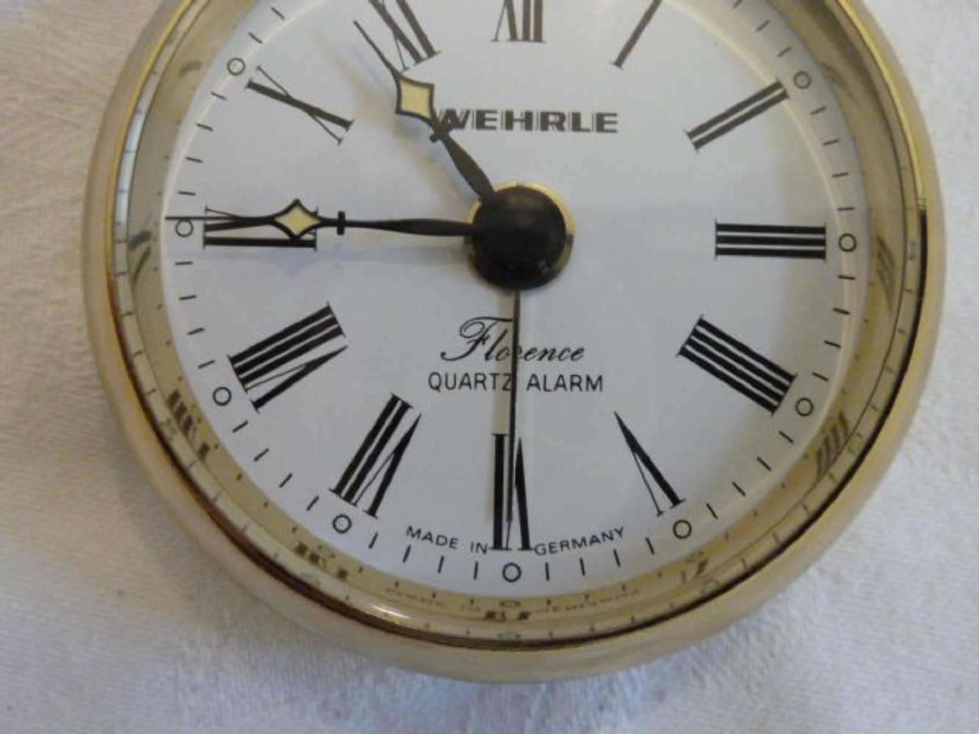 Wehrle Florence pocket watch, quartz alarm, brass. Clock with change function, 80s. New condition. - Bild 3 aus 3
