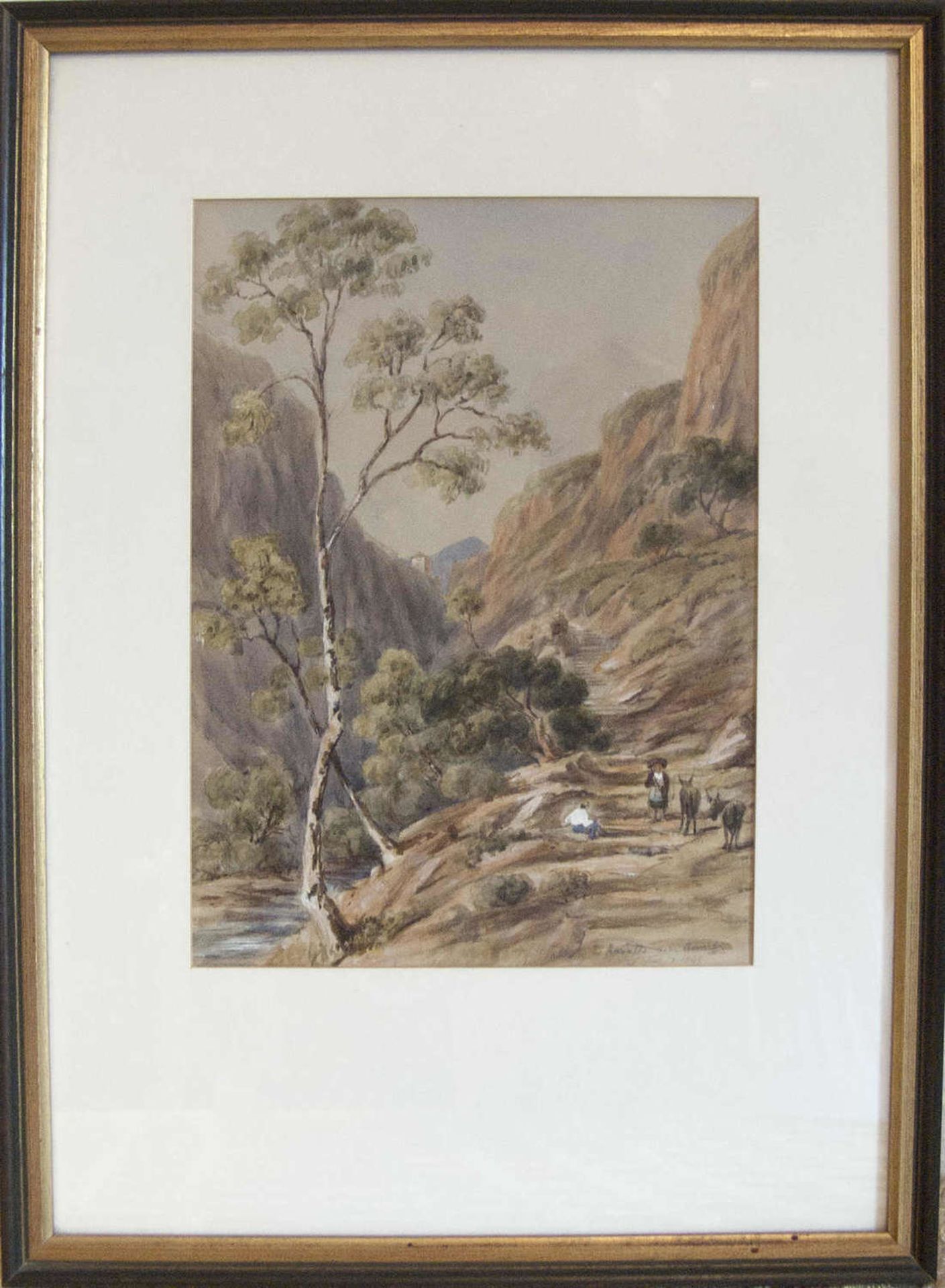 From Palatine Private Collection!Marques Waterfort-Berresfort, "Valley of Ravello", watercolor