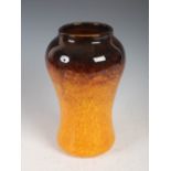 A Monart vase, shape FA, mottled brown, orange and yellow, 24cm high.