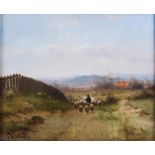 Cornelis Westerbeck (Dutch 1844-1903) Shepherd and flock oil on canvas, signed and dated '95 lower