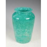 A Monart vase, shape GF, mottled blue and green, 21cm high.