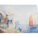 AR Frank Sherwin (1896-1985) Harbour scene watercolour, signed lower right 32.5cm x 43cm