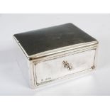 A late Victorian silver box, London, 1899, makers mark of W.C, of rectangular form with pull out