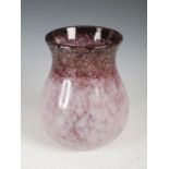 A Monart vase, shape SA, mottled purple and pink with gold inclusions, 20cm high.