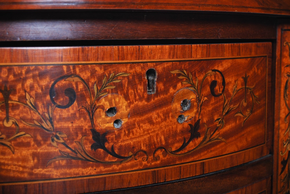 A late 19th century satinwood and marquetry inlaid desk by Maple & Co., the rectangular top with - Image 9 of 14