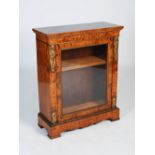 A 19th century walnut, marquetry and gilt metal mounted pier cabinet, the rectangular top above a