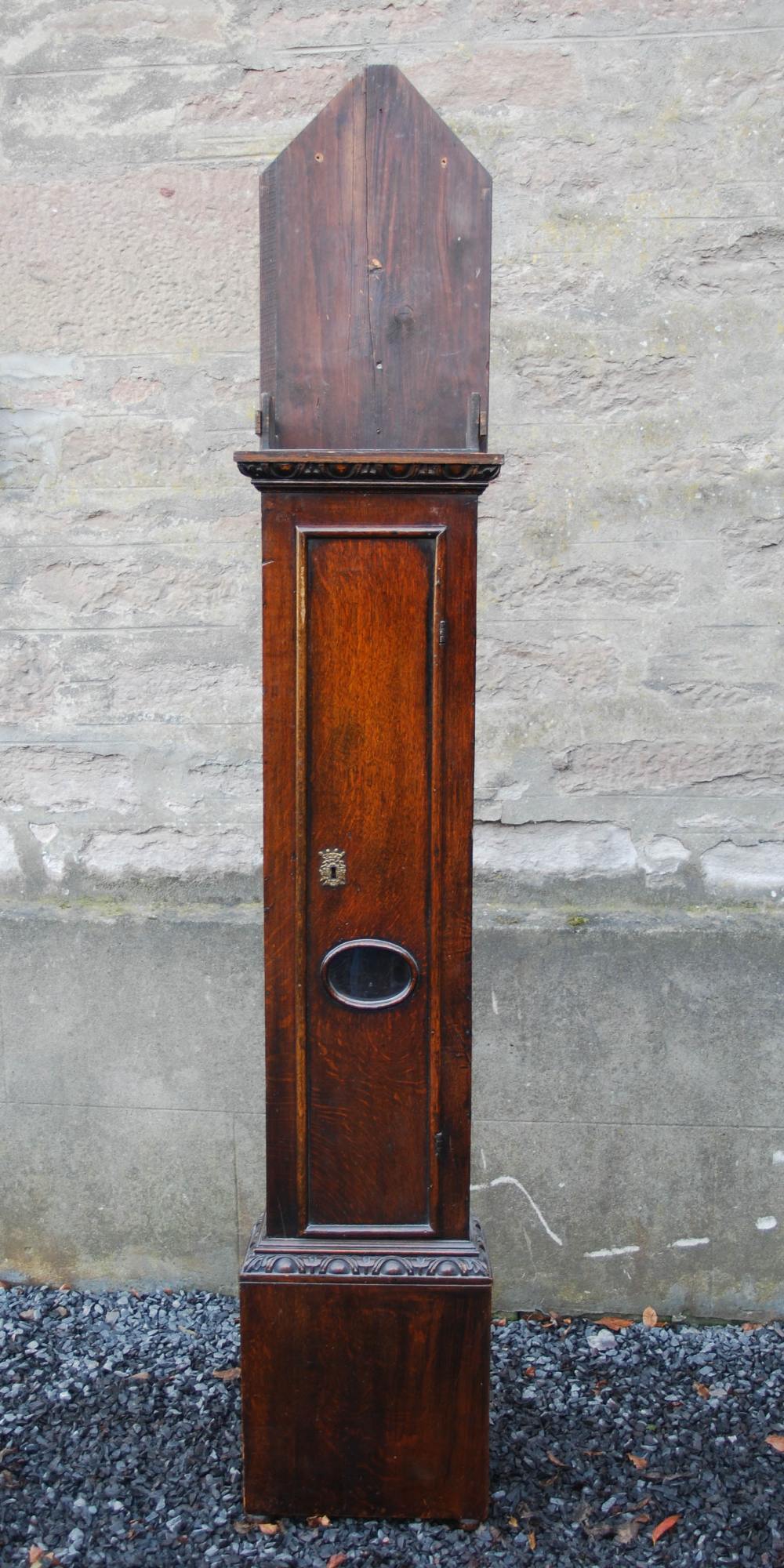 An 18th century and later oak longcase clock, Tho. Kilgoure, Invernese, the brass dial and brass - Image 8 of 11