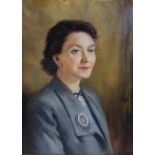 J. Hardaker (20th century) Portrait of Hilda Ollerenshaw oil on canvas, signed and dated 1949