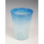 A Monart vase, shape OE, mottled dark and light blue with gold inclusions, 17.5cm high.