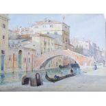 Sir Ernest George RA RE PRIBA (1839-1922) Piazza San Giovanni e Paulo, Venice watercolour, signed