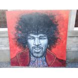 Ian Cuthbert Imrie Jimi Hendrix acrylic on aluminium, signed lower right 290cm x 300cm