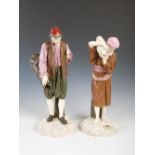 A pair of Royal Worcester figures of water carriers, dated 1877, impressed and puce printed marks,