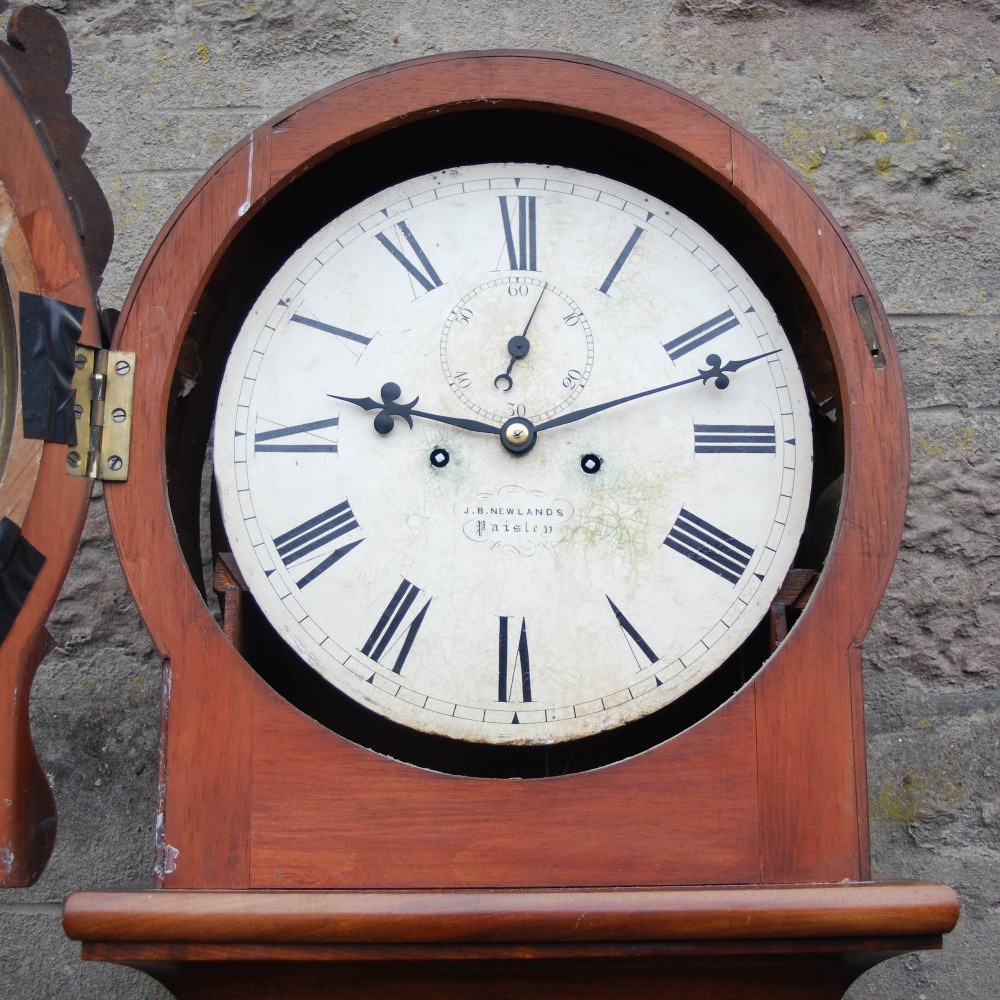 A 19th century mahogany longcase clock, J.B. NEWLANDS, PAISLEY, the circular enamelled dial with - Image 2 of 7