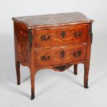 A late 19th/early 20th century French Louis XV style kingwood, marquetry and gilt metal mounted