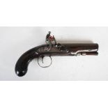 An early 19th century flintlock pistol signed Harvey, with octagonal shaped barrel and later