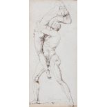 19th century Continental School Male figure holding female aloft, possibly a scene from The Rape