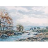 John Hamilton Glass (fl.1890-1925) Sheep grazing by a river and another, a pair watercolours, signed