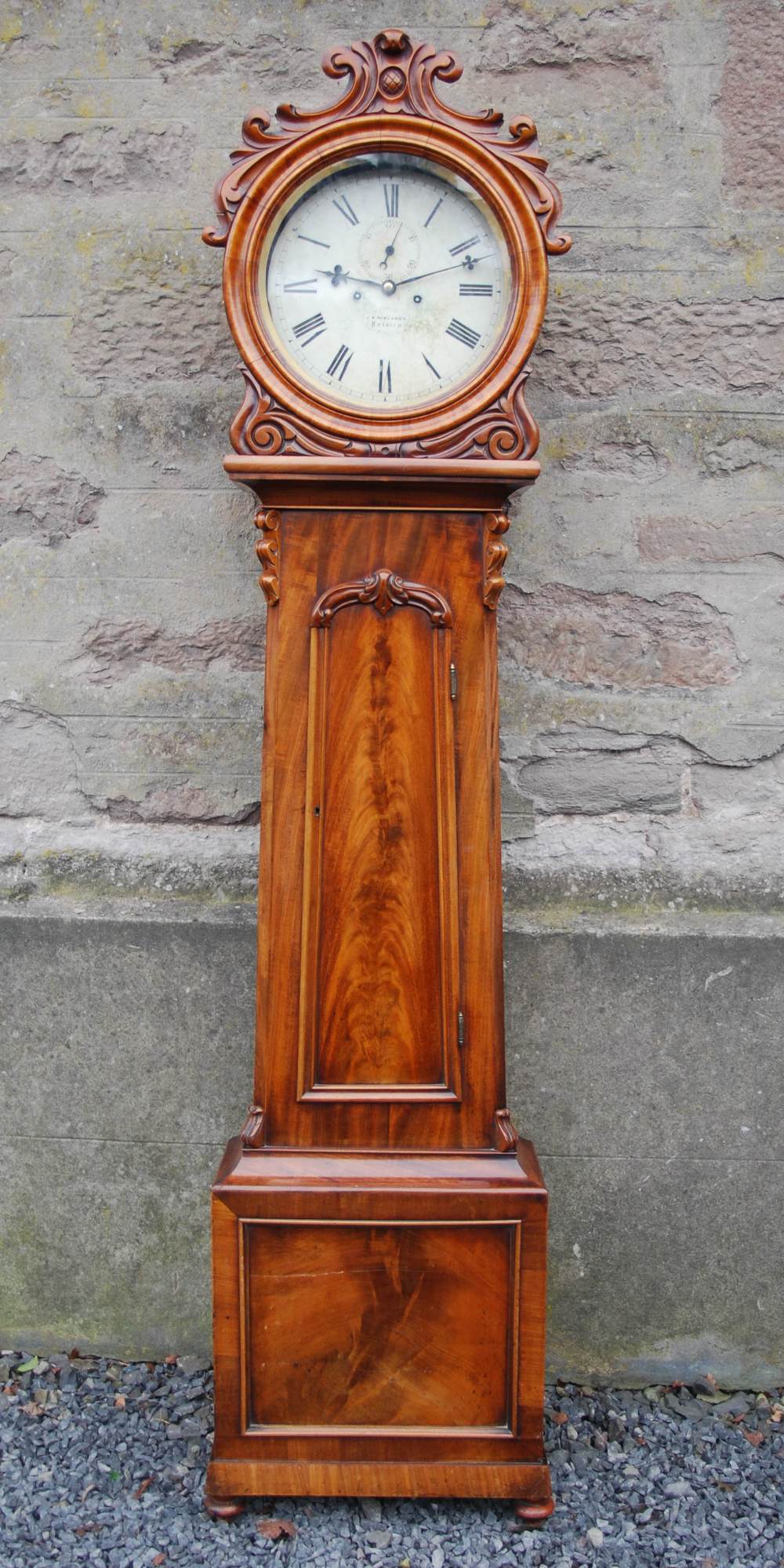 A 19th century mahogany longcase clock, J.B. NEWLANDS, PAISLEY, the circular enamelled dial with