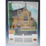 Oundel School, Famous Public Schools on the LMS, an LMS railway advertising poster after Norman