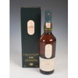 One boxed bottle of Lagavulin Single Islay Malt Whisky, aged 16 years, 43% vol. 70cl.