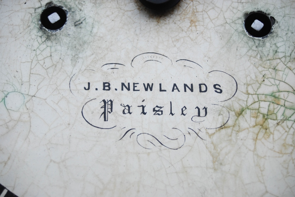 A 19th century mahogany longcase clock, J.B. NEWLANDS, PAISLEY, the circular enamelled dial with - Image 4 of 7