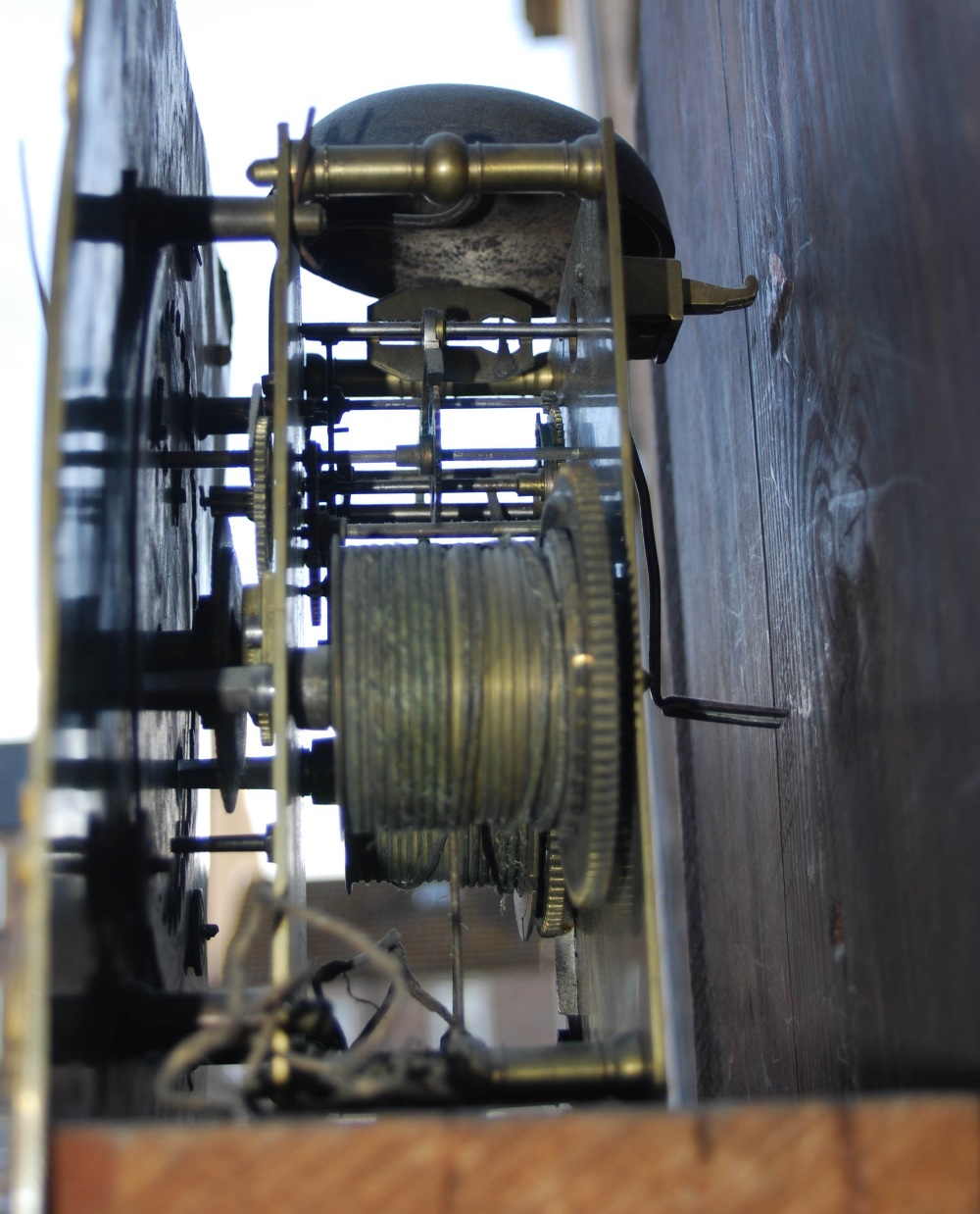 An 18th century and later oak longcase clock, Tho. Kilgoure, Invernese, the brass dial and brass - Image 7 of 11