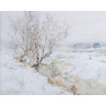 AR Andrew Archer Gamley RSW (1869-1949) The Burn in Winter watercolour, signed lower left 34.5cm x