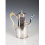 A Victorian silver coffee pot, London, 1855, makers mark of GRE for George Richards Elkington,
