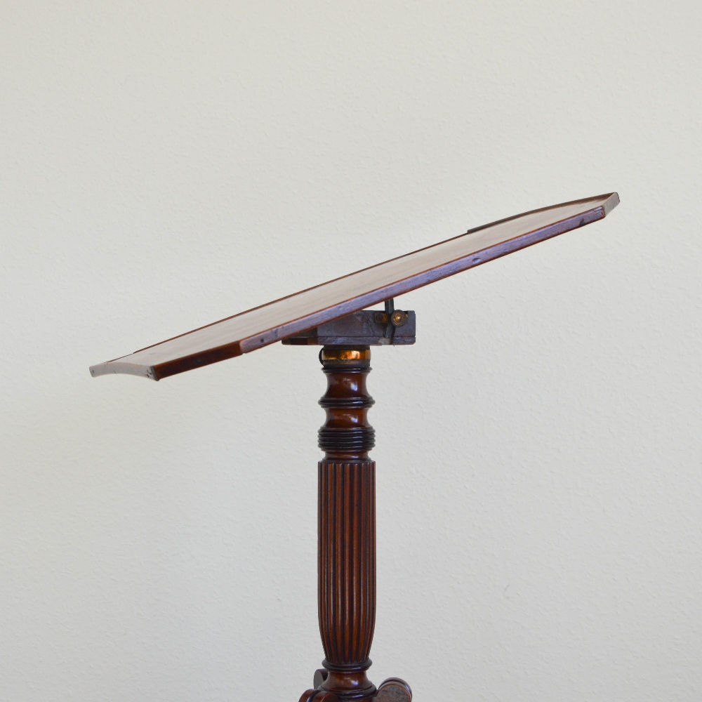 A George III mahogany and ebony lined snap top occasional table, the hinged octagonal top with a - Image 3 of 5