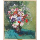 AR Mary Nicol Neill Armour RSA RSW (1900-2000) Summer flowers in a lustre jug oil on canvas,