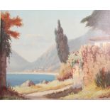 Antoni (Italian, 20th century) Lake scene oil on canvas, signed lower left 39.5cm x 48.5cm