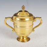 A George V silver gilt loving cup and cover, London, 1913, makers mark of Herbert Charles Lambert,