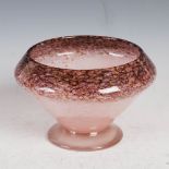 A rare Monart bowl, shape EC, mottled purple and pink with gold coloured inclusions, bearing