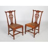 A set of four Scottish oak Chippendale style dining chairs attributed to Wheelers of Arncroach,