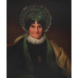 19th century British School Half length portrait of Mrs. John Clayton (b.1771- d.1836) oil on canvas