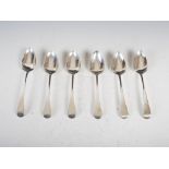 A composite set of six George III silver table spoons, London, 1802, 1807 and 1811, Old English