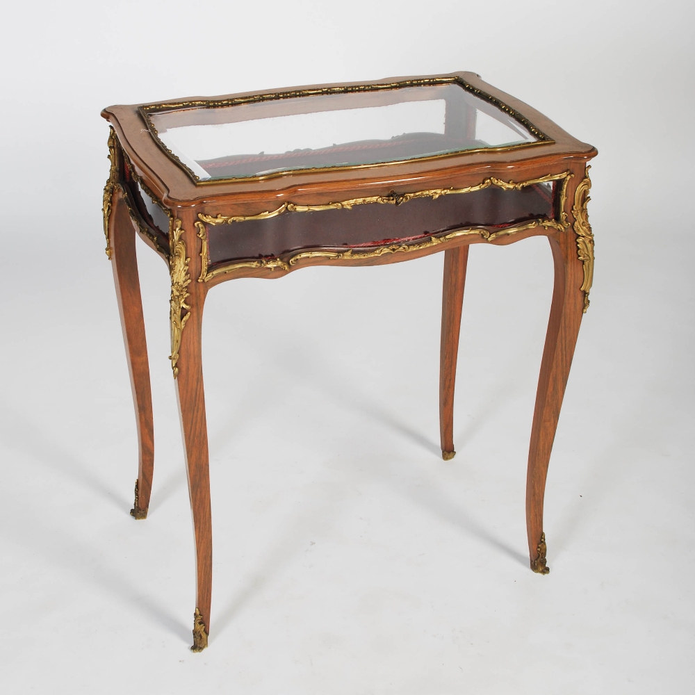A late 19th/early 20th century French Louis XV style rosewood and gilt metal mounted bijouterie