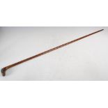 A Sunday golf club walking stick, G. LAW BURBAGE G. C. BUXTON, with horn sole plate and lead