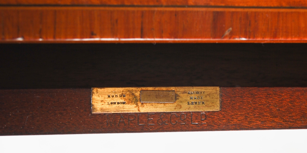 A late 19th century satinwood and marquetry inlaid desk by Maple & Co., the rectangular top with - Image 7 of 14