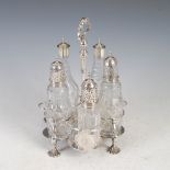 A George III Scottish silver cruet stand, Edinburgh, 1766, makers mark of Patrick Robertson,