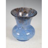 A Monart vase, shape OJ, mottled dark and light blue with gold coloured inclusions, 15.5cm high.