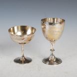 Two Victorian silver goblets, comprising; a Victorian silver goblet, Birmingham, 1886, makers mark