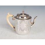 A Victorian silver bachelors teapot, London, 1890, makers mark of JW over FCW for James Wakely &