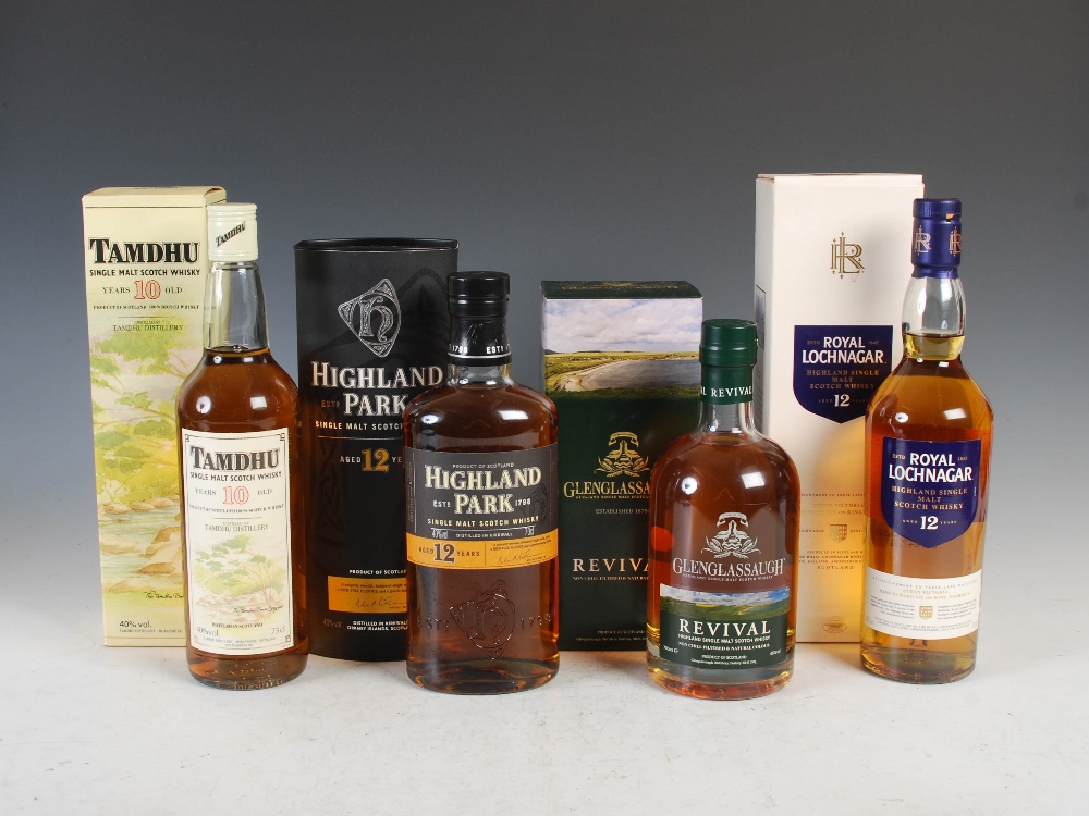 Four boxed bottles of assorted Single Malt Scotch Whisky, comprising; Highland Park, aged 12