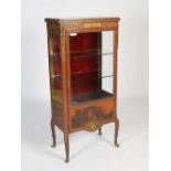 A late 19th century French mahogany, Vernis Martin and gilt metal mounted vitrine in the manner of