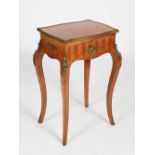 A late 19th century French Louis XVI style kingwood and gilt metal mounted occasional table, the