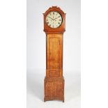 A 19th century oak longcase clock, Robt. Bryson, Edinburgh, the circular enamelled dial with Roman